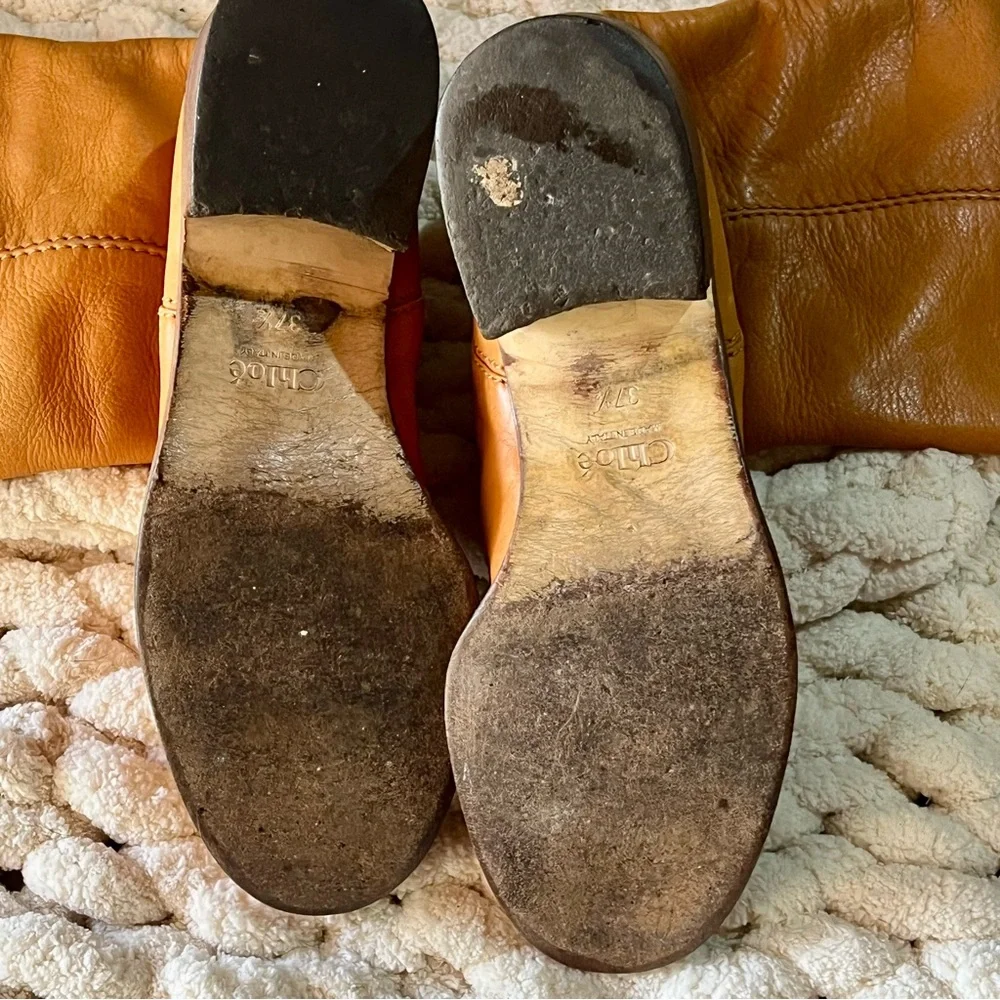 Chloé Paddington Pebbled Leather Tall Riding Boots